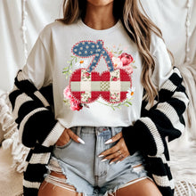 Load image into Gallery viewer, Faux Patchwork Red Cherries &amp; Florals TRANSFER SCG MAR 26
