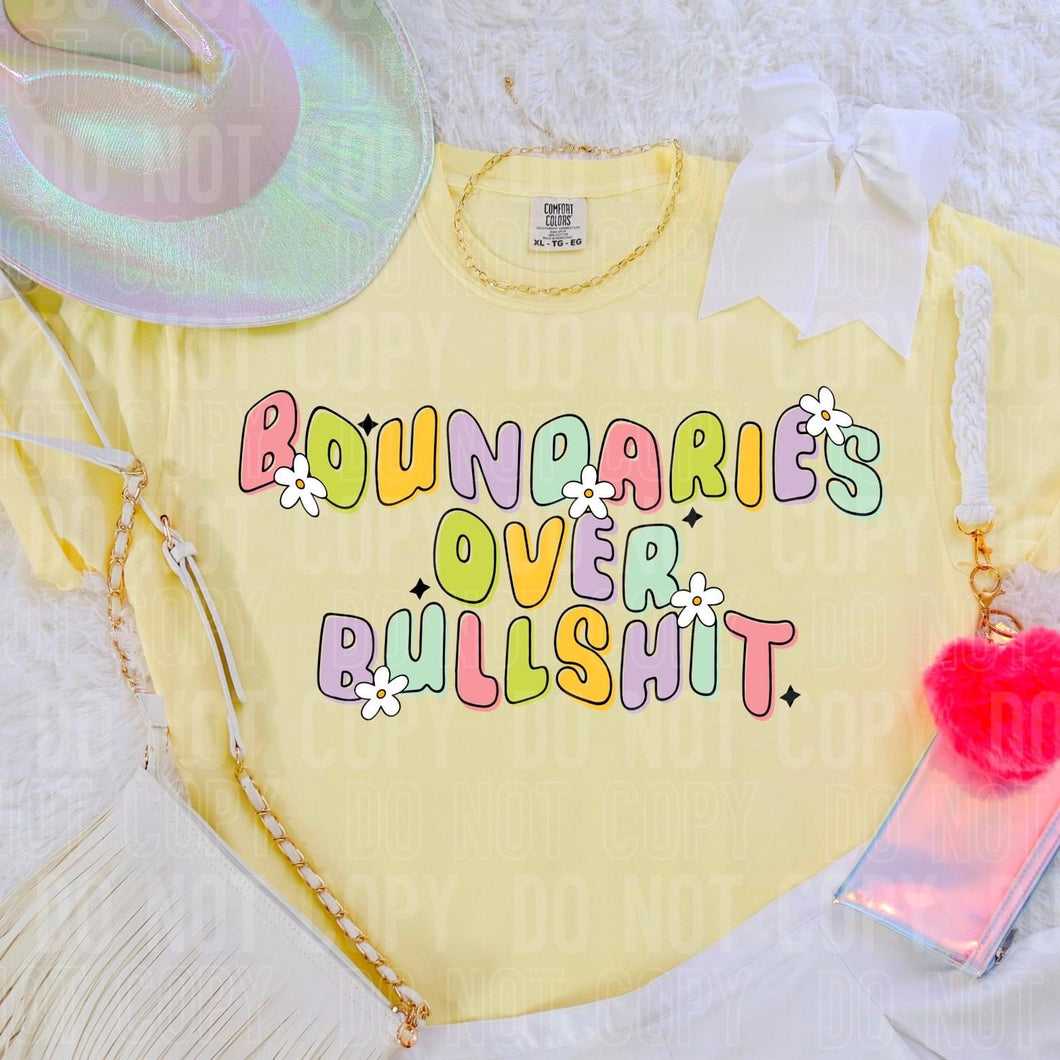 Boundaries Over Bullshit Floral TRANSFER