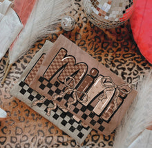 Load image into Gallery viewer, Mama And Mini Muted Bubble Letters With Brown Checkered Bow DROPDOWN TRANSFER TGG DEC 25
