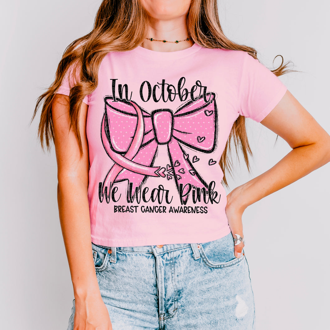 In October We Wear Pink Breast Cancer Awareness TRANSFER SDD