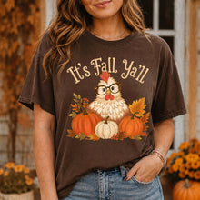Load image into Gallery viewer, It's Fall Ya'll Rooster In Glasses Pumpkin Trio DROPDOWN TRANSFER UAC AUG 26
