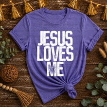 Load image into Gallery viewer, Jesus Loves Me Bold Distressed Color DROPDOWN TRANSFER REV MAY 26
