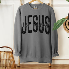 Load image into Gallery viewer, Jesus Is King Script Center Distressed TRANSFER SDD OCT
