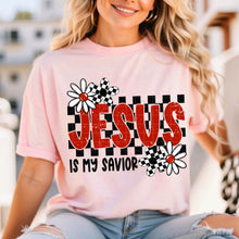 Load image into Gallery viewer, Jesus Is My Savior White And Checkered Flowers/Background TRANSFER SDD APR 26
