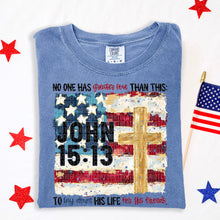 Load image into Gallery viewer, John 15:13 Flag With Cross TRANSFER SDD MAY
