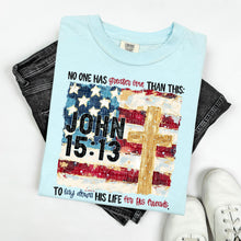 Load image into Gallery viewer, John 15:13 Flag With Cross TRANSFER SDD MAY
