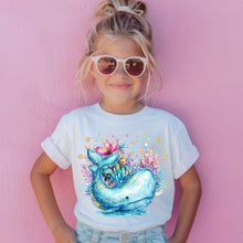 Load image into Gallery viewer, Jonah The Whale Gold Glitter Effect Ocean Background TRANSFER SDD APR 26
