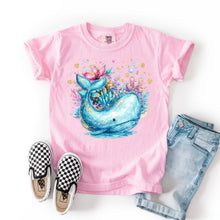 Load image into Gallery viewer, Jonah The Whale Gold Glitter Effect Ocean Background TRANSFER SDD APR 26
