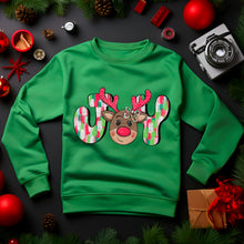 Load image into Gallery viewer, Joy Reindeer Green Red Paint Strokes TRANSFER SDD
