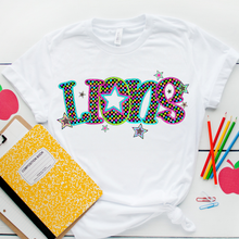 Load image into Gallery viewer, Neon Bright Checker Star Mascots Dropdown TRANSFER CSD MAY 25
