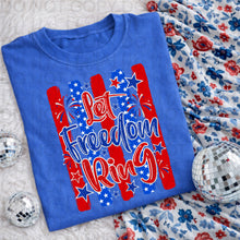 Load image into Gallery viewer, Let Freedom Ring Blue Stars And Red Stripes Stars Fireworks TRANSFER UAC MAY 26
