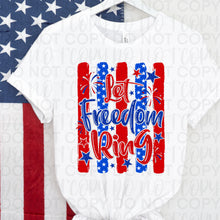 Load image into Gallery viewer, Let Freedom Ring Blue Stars And Red Stripes Stars Fireworks TRANSFER UAC MAY 26
