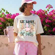 Load image into Gallery viewer, Lil' Sassy Lil' Salty Crab And Waves Gold Glitter Outline TRANSFER SDD APR 26
