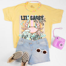 Load image into Gallery viewer, Lil' Sassy Lil' Salty Crab And Waves Gold Glitter Outline TRANSFER SDD APR 26
