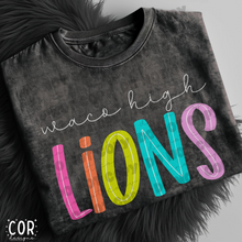 Load image into Gallery viewer, Neon Bright Line Lions DROPDOWN TRANSFER COR
