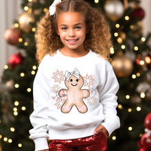 Load image into Gallery viewer, Gingerbread Girl Bow &amp; Snowflakes With Gift Tag TRANSFER SDD OCT

