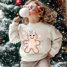 Load image into Gallery viewer, Gingerbread Girl Bow &amp; Snowflakes With Gift Tag TRANSFER SDD OCT
