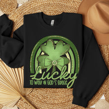 Load image into Gallery viewer, Lucky To Walk In God's Grace Green Rainbow And Clover TRANSFER SDD DEC 25
