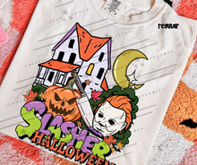 Load image into Gallery viewer, Slasher Halloween My_rs Checker Border Distressed Option DROPDOWN TRANSFER CARTER AUG 26
