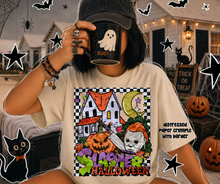 Load image into Gallery viewer, Slasher Halloween My_rs Checker Border Distressed Option DROPDOWN TRANSFER CARTER AUG 26
