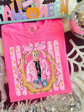 Load image into Gallery viewer, Horror Characters With Pink Bow Frame Pink Distressed Lines DROPDOWN TRANSFER CARTER AUG 26
