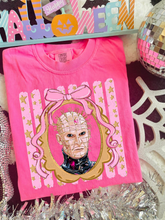 Load image into Gallery viewer, Horror Characters With Pink Bow Frame Pink Distressed Lines DROPDOWN TRANSFER CARTER AUG 26
