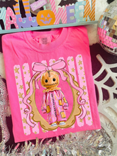 Load image into Gallery viewer, Horror Characters With Pink Bow Frame Pink Distressed Lines DROPDOWN TRANSFER CARTER AUG 26
