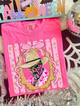 Load image into Gallery viewer, Horror Characters With Pink Bow Frame Pink Distressed Lines DROPDOWN TRANSFER CARTER AUG 26
