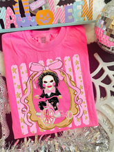 Load image into Gallery viewer, Horror Characters With Pink Bow Frame Pink Distressed Lines DROPDOWN TRANSFER CARTER AUG 26
