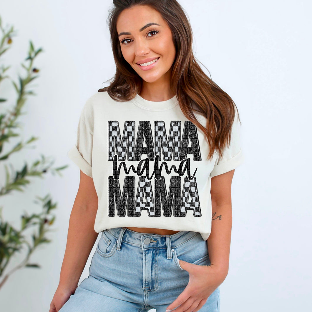 Checkered Mama Repeat * black & white TRANSFER SDD