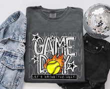 Load image into Gallery viewer, Game Day Let's Bring The Heat Flaming Ball And Stars Sports DROPDOWN TRANSFER PHDC JUNE 26
