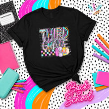 Load image into Gallery viewer, Colorful Sketch Outline Letters &amp; Checkers And Groovy Pencil With Bow Grades DROPDOWN TRANSFER PHDC JUNE 26
