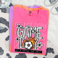 Load image into Gallery viewer, Game Day Let's Bring The Heat Flaming Ball And Stars Sports DROPDOWN TRANSFER PHDC JUNE 26
