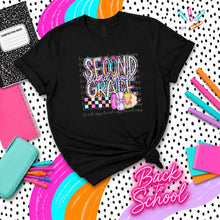 Load image into Gallery viewer, Colorful Sketch Outline Letters &amp; Checkers And Groovy Pencil With Bow Grades DROPDOWN TRANSFER PHDC JUNE 26
