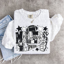 Load image into Gallery viewer, Black &amp; White Composition Distressed Mascot DROPDOWN TRANSFER UAC JUNE 26
