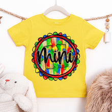 Load image into Gallery viewer, Mini Autism Puzzle Piece Rainbow Circle Faux Glitter Option DROPDOWN TRANSFER SDD MAR 26
