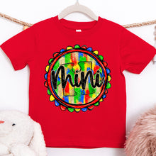 Load image into Gallery viewer, Mini Autism Puzzle Piece Rainbow Circle Faux Glitter Option DROPDOWN TRANSFER SDD MAR 26
