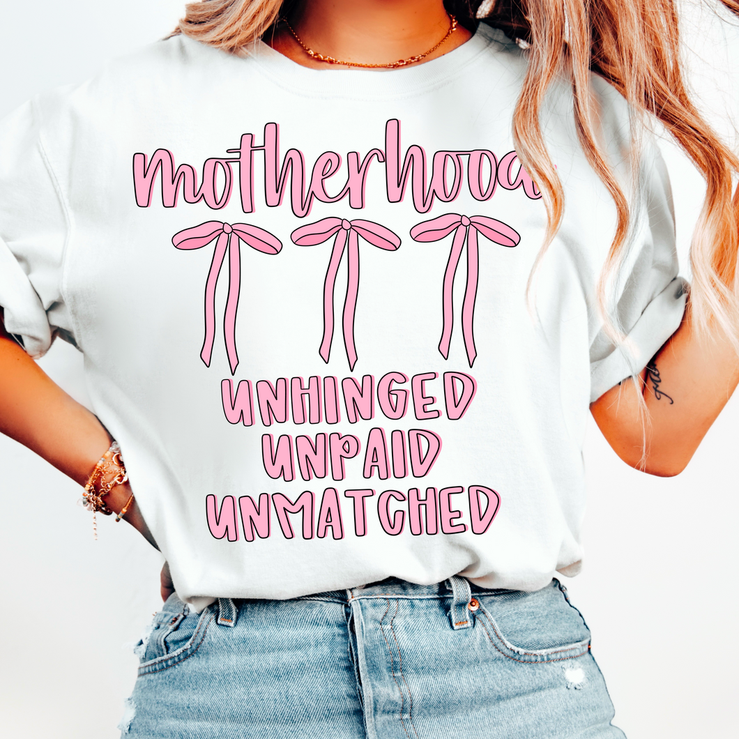 Motherhood Pink Bow TRANSFER CMD JUNE