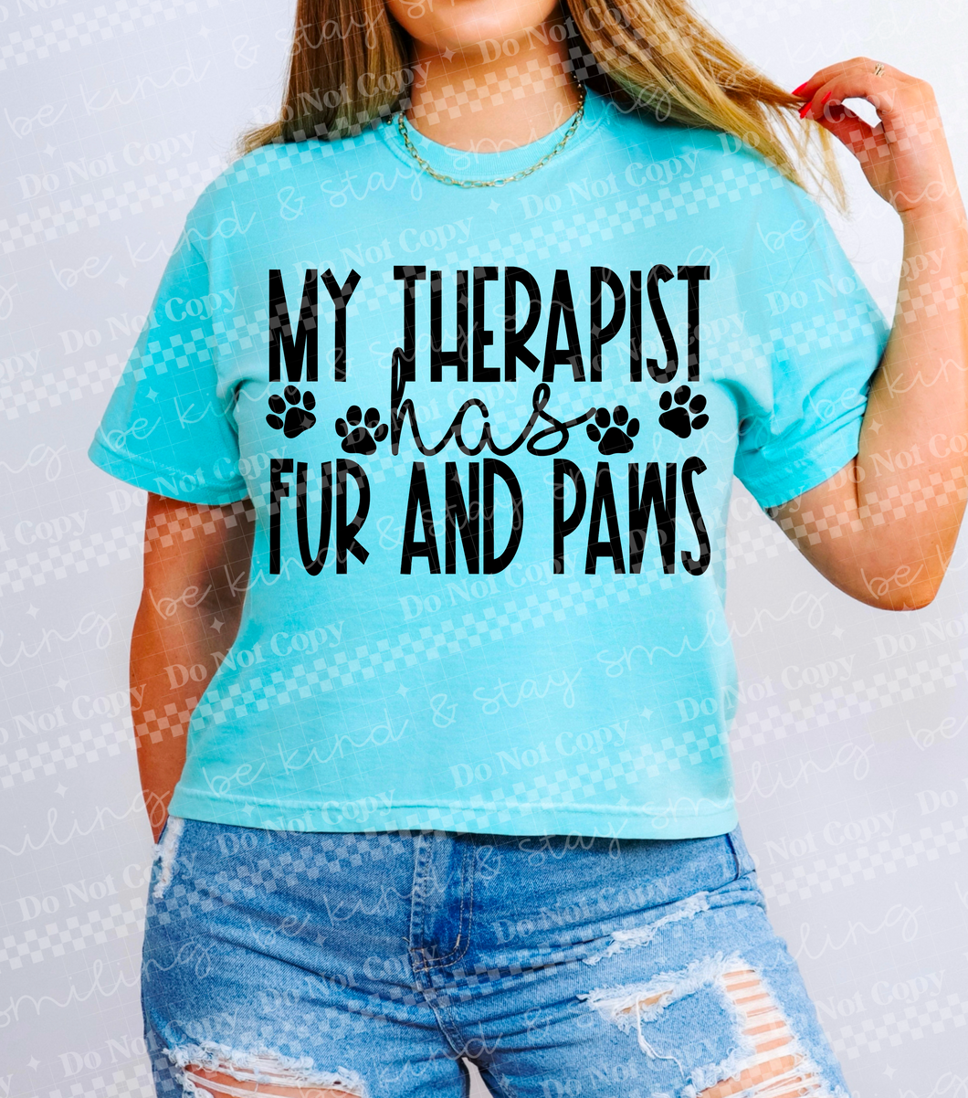 My Therapist Has Fur And Paws DROPDOWN TRANSFER CML APR