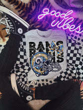 Load image into Gallery viewer, Football Rhinestone Helmet Bow Stacked DROPDOWN TRANSFER CAP
