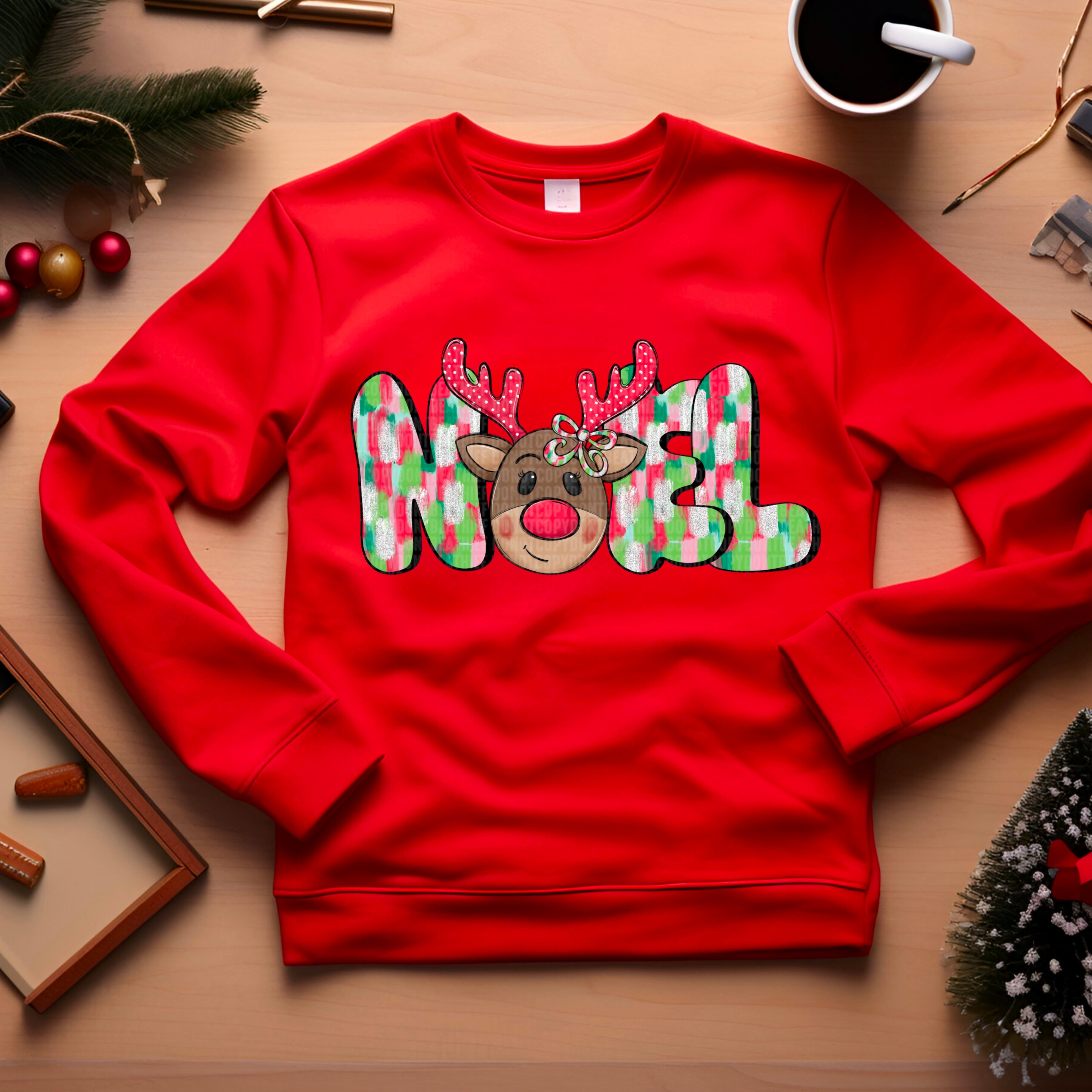 Noel Reindeer Paint Strokes TRANSFER SDD – Sassy Sublimation & Screen ...