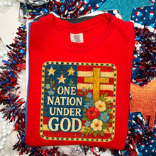 Load image into Gallery viewer, One Nation Under God Cross With Flag TRANSFER SDD MAY
