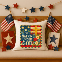 Load image into Gallery viewer, One Nation Under God Cross With Flag TRANSFER SDD MAY
