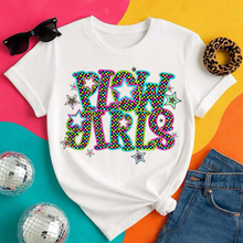 Load image into Gallery viewer, Neon Bright Checker Star Mascots Dropdown TRANSFER CSD MAY 25
