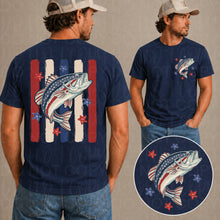 Load image into Gallery viewer, Stars And Stripes Bass Gator Mallard RWB Lines DROPDOWN WITH POCKET TRANSFER UAC MAY 26
