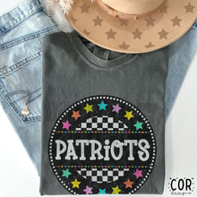 Load image into Gallery viewer, Colorful Checkered Stars Mascot DROPDOWN TRANSFER COR
