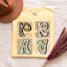 Load image into Gallery viewer, Pray Floral Pattern Squares With Cross TRANSFER SSD
