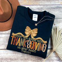 Load image into Gallery viewer, Enter The Gates With Thanksgiving In Your Heart Gold Bow TRANSFER SDD OCT
