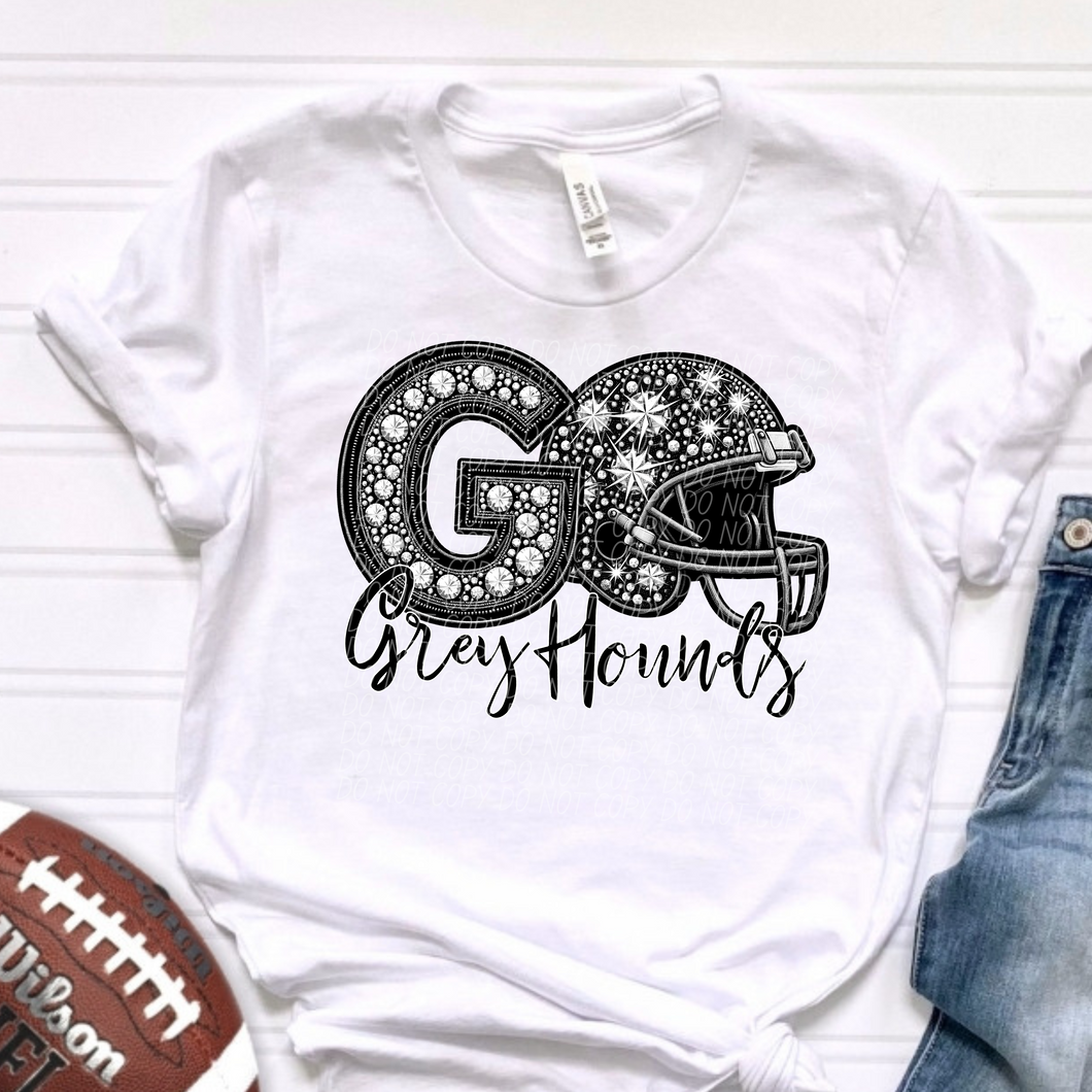 Go Greyhounds Helmet Faux Rhinestones TRANSFER CSD