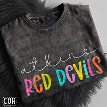 Load image into Gallery viewer, Neon Bright Line Red Devils DROPDOWN TRANSFER COR
